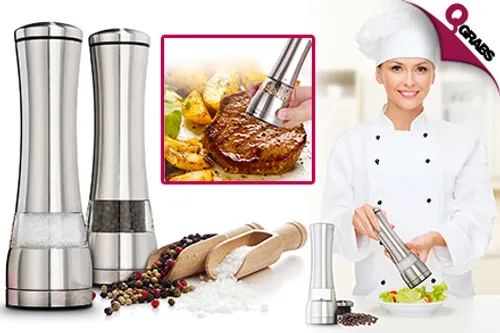 From QR49 Add Some Flavor with a Stainless Steel Hand Spice Grinder! (Up to QR160 Value)